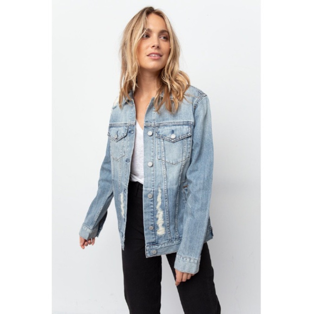 Rails Knox Distressed Denim Jacket - image 1